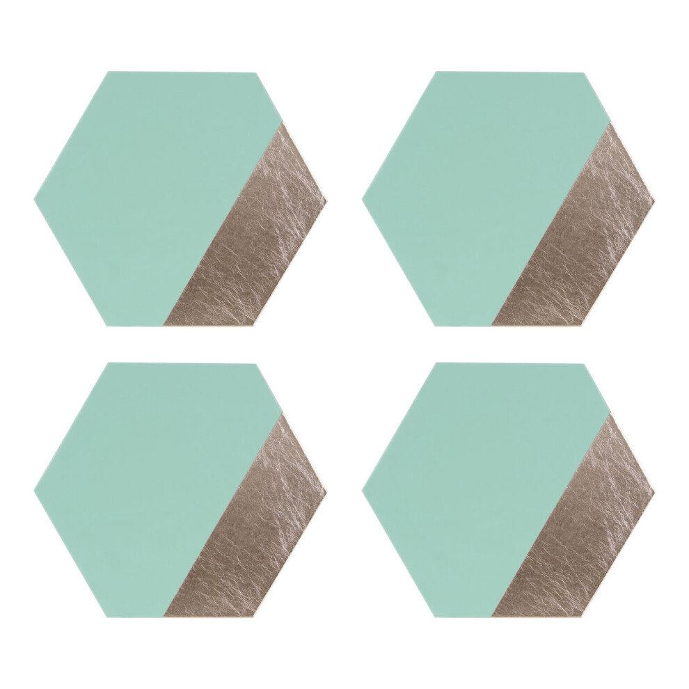 Premier Housewares Geome Dipped Jade And Placements Silver
