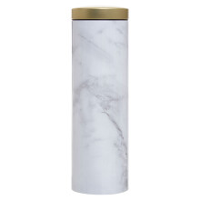 Stylish Pasta Canister, Marble Effect Design Stainless Steel Canister, Airtight Gold Lid Metal Canister