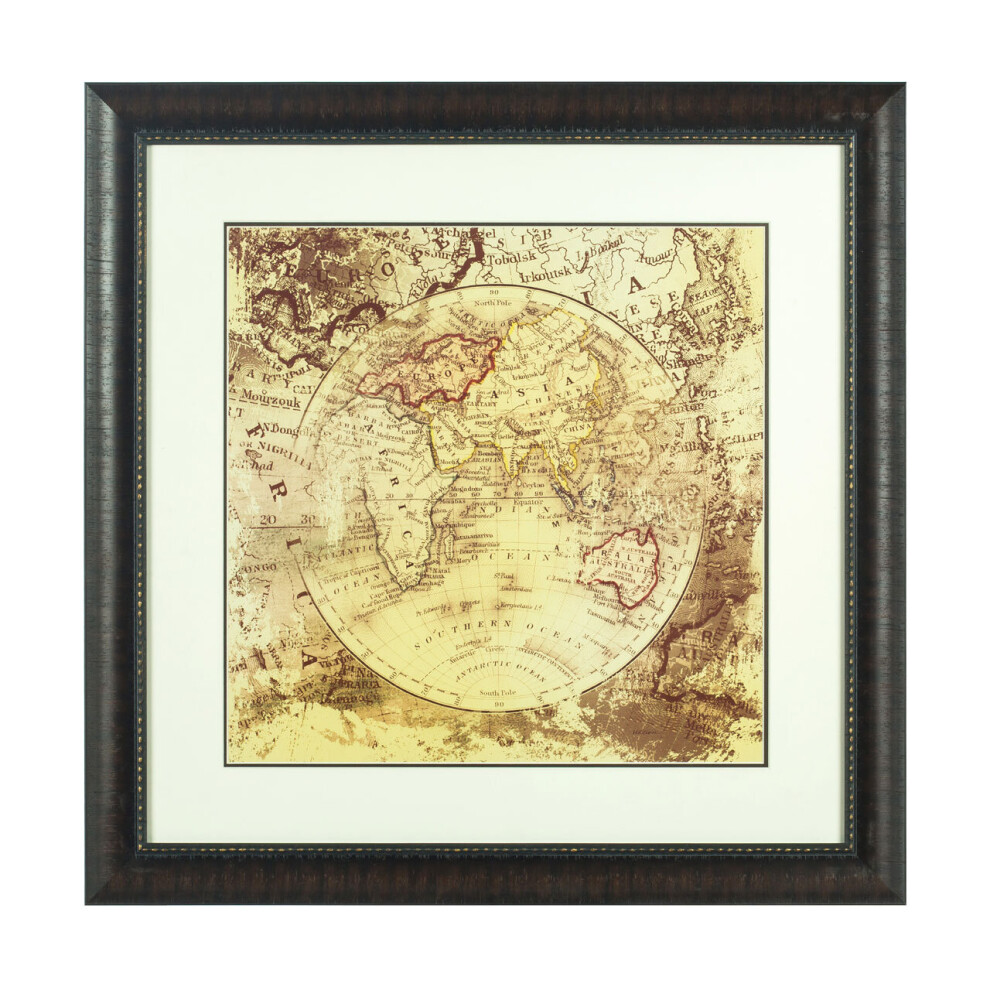 Framed Vintage Map Wall Art Home Wall Décor