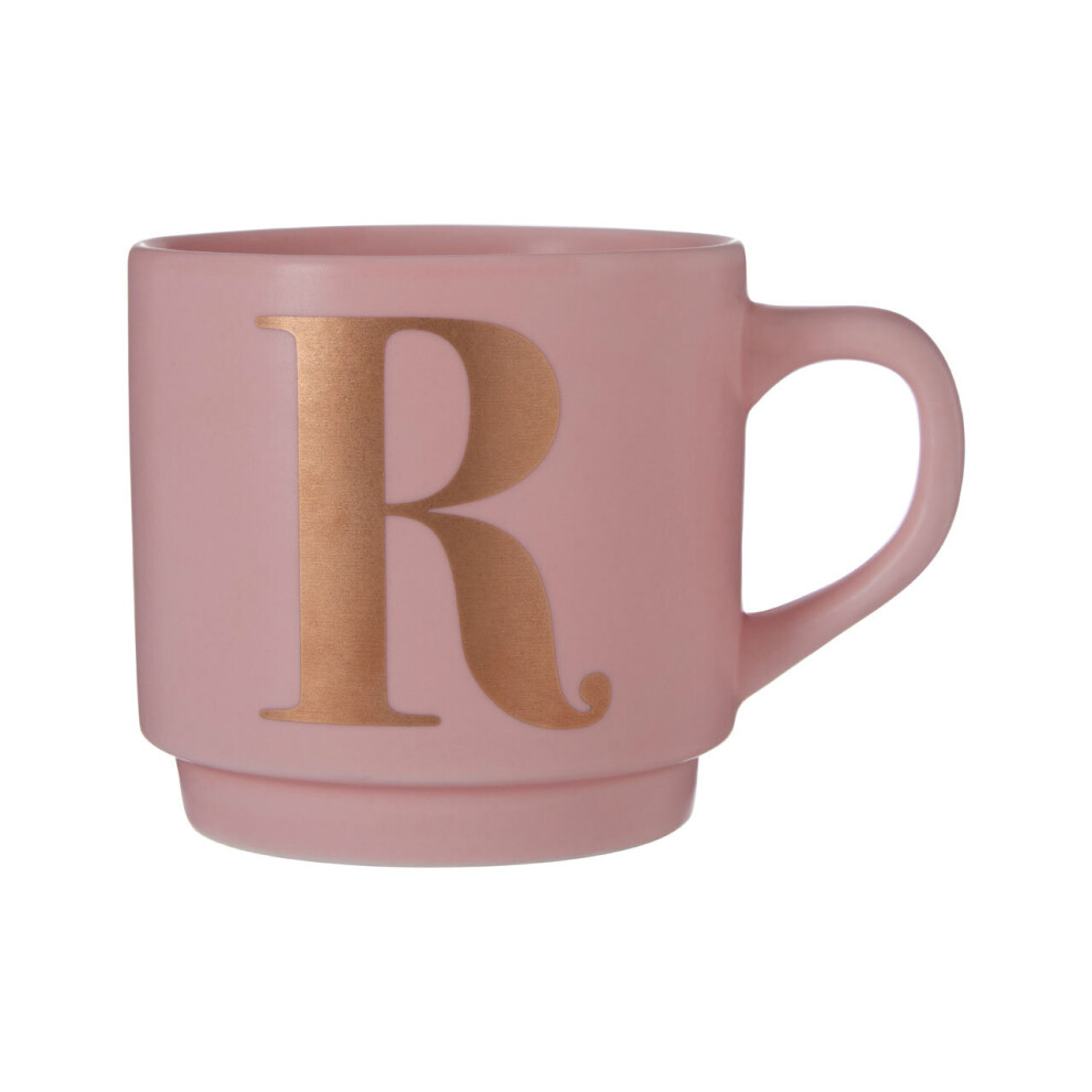 Signet  R Letter  Initials Ceramic Mug