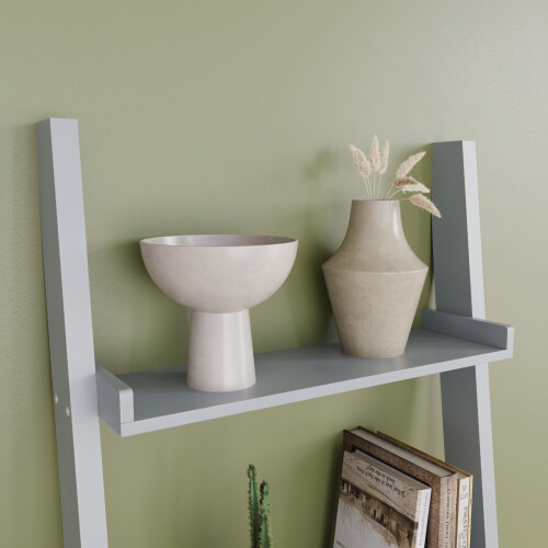 Vida Designs (Grey) York 5 Tier Ladder Bookcase Leaning Shelving Unit 2