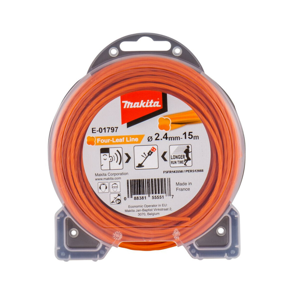 Makita E-01797 Four-Leaf Nylon Line 2.4mm X 15m