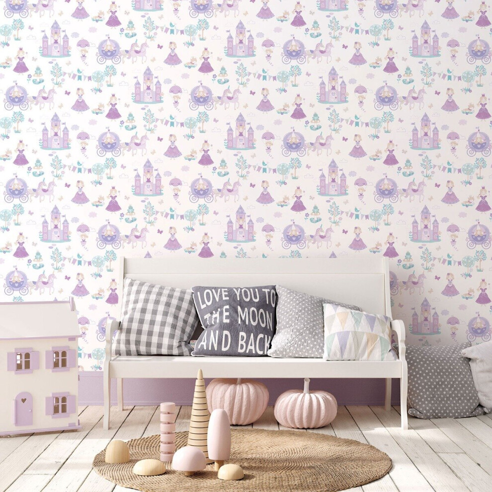 Tiny Tots 2 Fairytale Wallpaper Purples Turquoise Galerie G78373 5055430083739