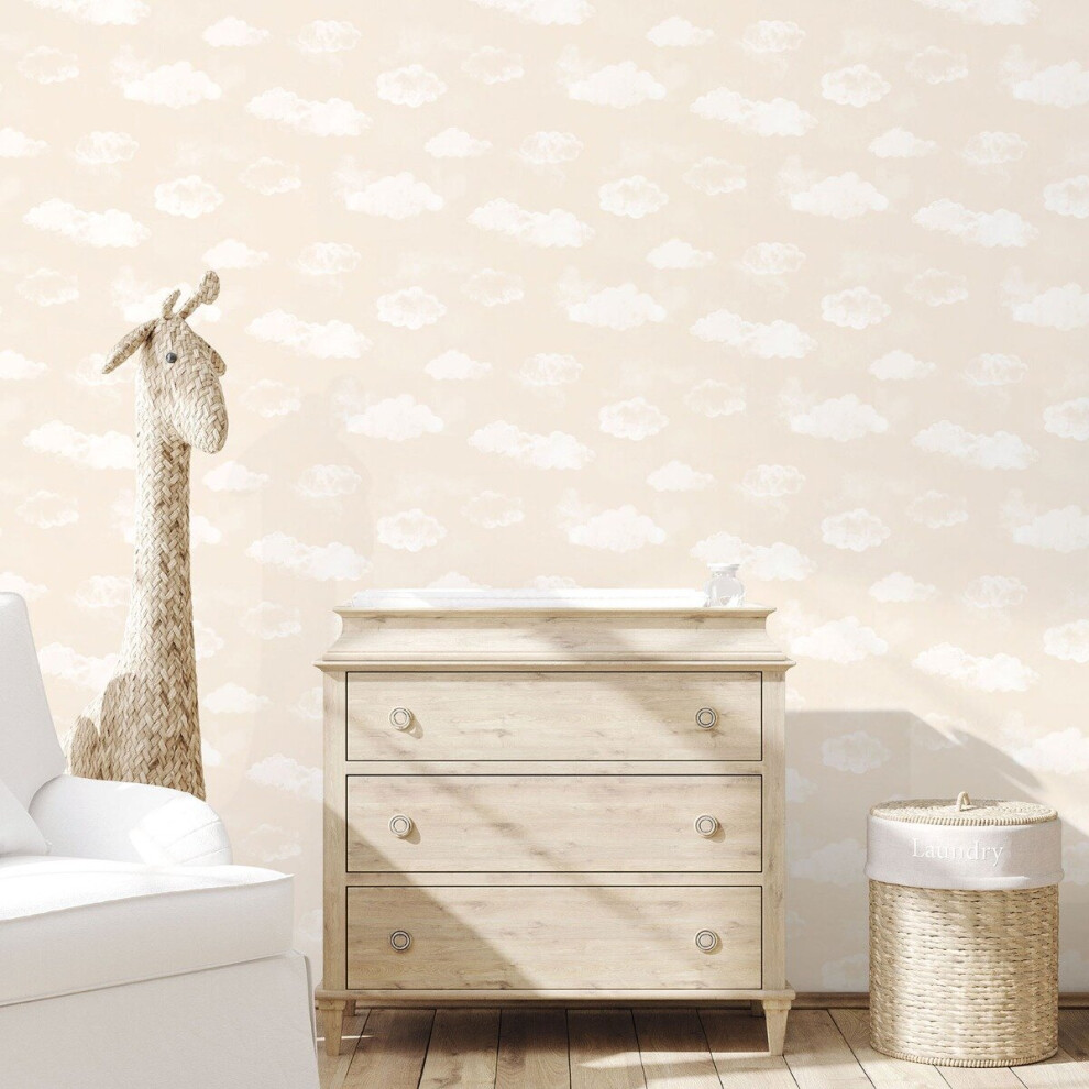 Tiny Tots 2 Cloud Wallpaper Beige Galerie G78356 5055430083562