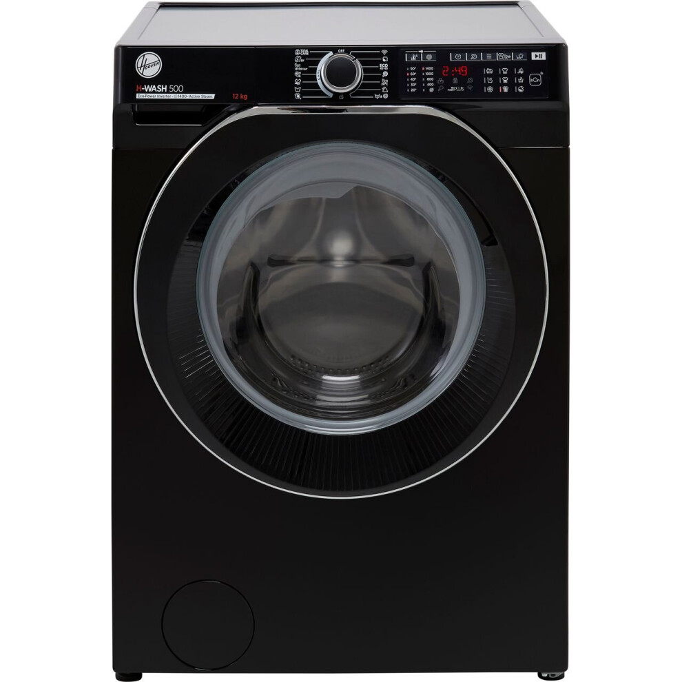 Hoover H-WASH 500 HW412AMBCB/1 Wifi Connected 12Kg Washing Machine with 1400 rpm - Black