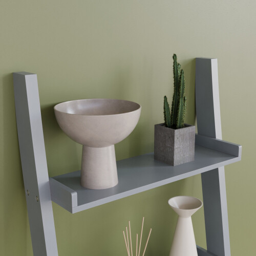Vida Designs (Grey) York 4 Tier Ladder Bookcase Leaning Shelving Unit 2