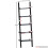 Vida Designs (Black) York 5 Tier Ladder Bookcase Leaning Shelving Unit 7