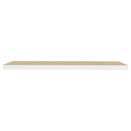 VidaXL vidaXL Floating Wall Shelf Oak and White MDF Wall Ledge Hanging Shelf CD Rack 2