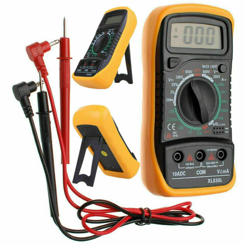 3.5-Inch LCD Digital Multimeter with Blue Backlight – AC/DC Voltage, DC/AC Current, Ohms, Diode/Transistor Tests, Continuity Buzzer, Auto Power Off 2