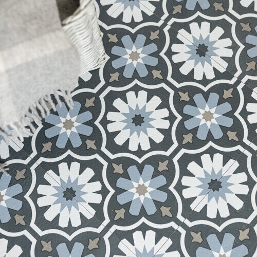 SEVILLA peel and stick vinyl floor tiles (30.48cm x 30.48cm) pack qty 10 tiles (0.93sqm)