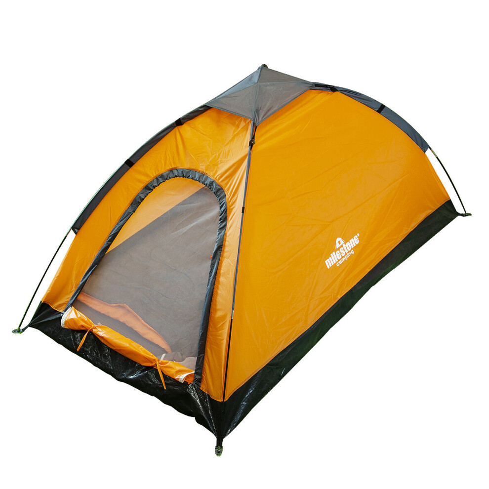 Milestone 18839 Pop Up Dome Tent / Sleeps 2 People / Portable Carry Bag Included / Double Zipper Door & Mesh Window-image-OPC-P55KNCS-NEW
