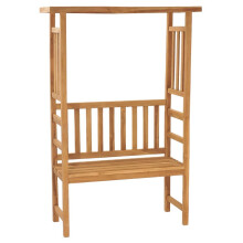 vidaXL Solid Teak Wood Garden Bench with Pergola 115 cm Patio Seating Chair