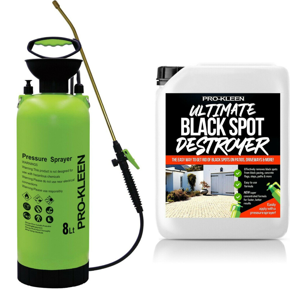 (8L, ProKleen Ultimate Black Spot Destroyer) Garden Sprayer Pump Action Patio Cleaner Kits