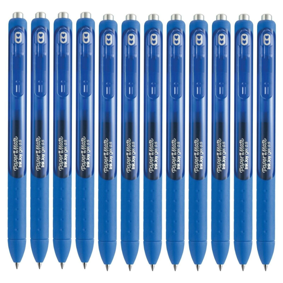 Paper Mate (Set Of 96) 12 X Papermate 0.5Mm Pure Ink Gel Pens Office Blue