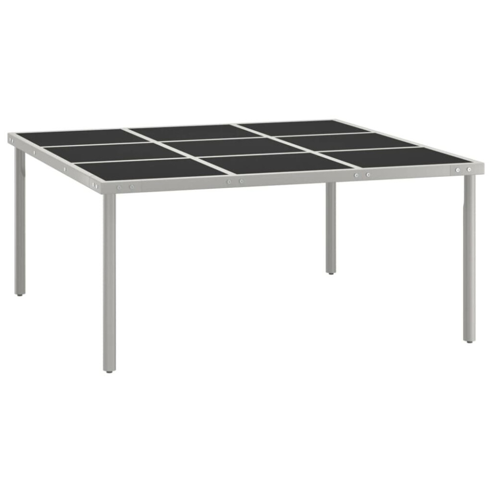 Vidaxl Garden Dining Table Glass And Steel Outdoor Furniture Terrace Table