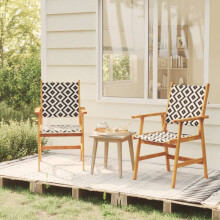 vidaXL 2x Solid Acacia Wood Garden Chairs Outdoor Patio Dining Chair Seating