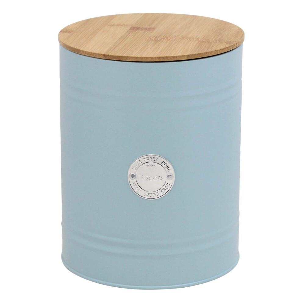 Steelex Biscuit Tin Container Canister Food Storage Jar With Lid Kitchen Organiser Blue