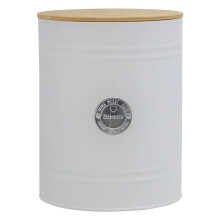 Biscuit Tin Container Canister White Food Storage Jar With Lid Kitchen Organiser