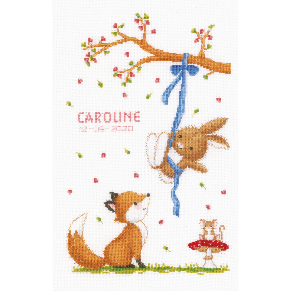 Vervaco Counted Cross Stitch Kit 9.6"X14.4"-Forest Friends On Aida (14 Count) -V0184572