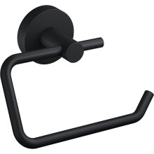 tesa MOON BLACK Toilet Paper Holder, matt black - Roll holder without lid for industrial style and modern bathrooms -...