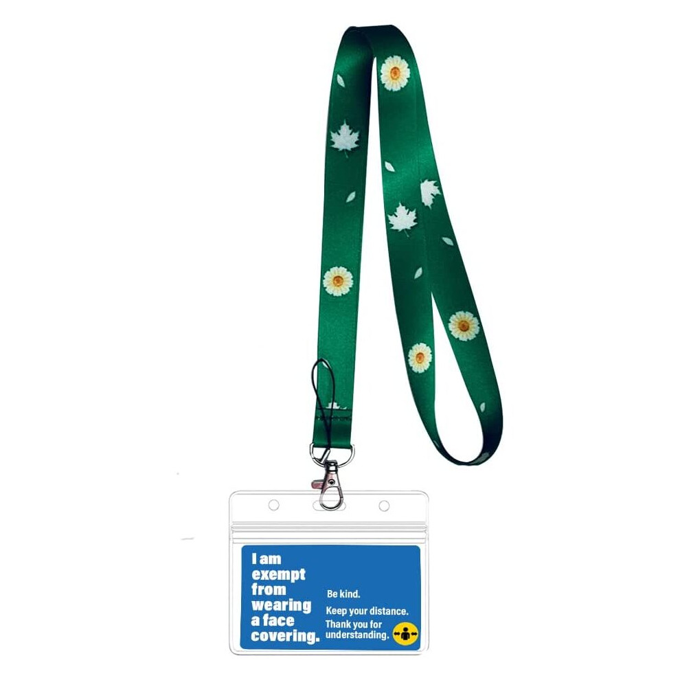 Face Mask Exemption Card Lanyard with Card Holder Exempt from Wearing Face Mask Card | Waterproof PVC Card (1Pc Exemption Card...