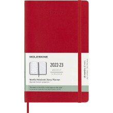 Moleskine 18M Large Weekly Notebook, Soft Cover - Scarlet Red