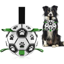 (Size 2-Green) HETOO Interactive Dog Football Toys with Grab Tabs