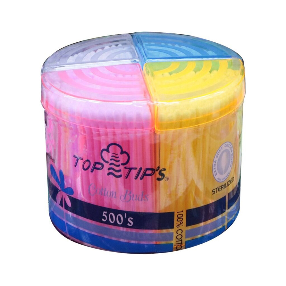 100% Natural Top Tips Cotton Buds - 500pcs