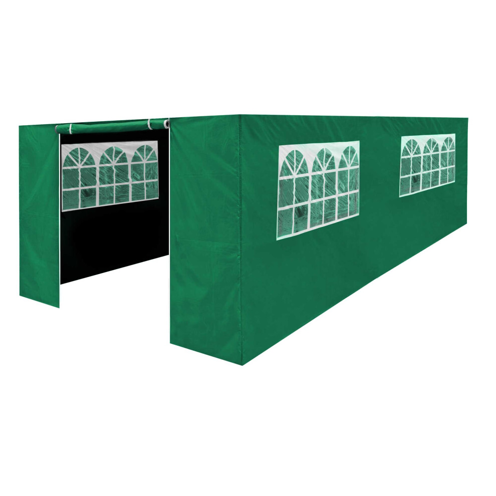 Premium Gazebo/Marquee Side Walls/Doors/Windows, Fits 3 x 6m Models - Dark Green - DG156