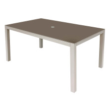 Fusion Shatterproof Tempered Glass Garden Dining Table with Parasol Hole - DG51