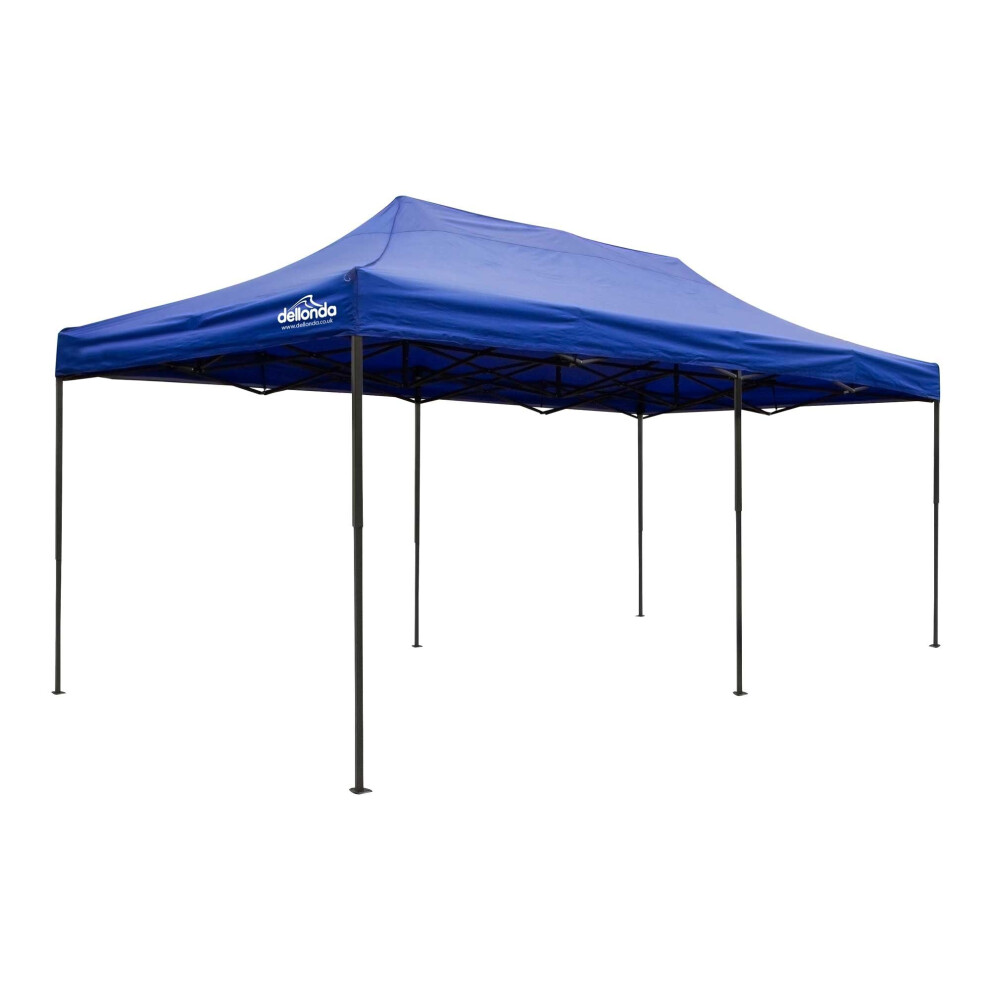 Premium 3x6m Pop-Up Gazebo, Heavy Duty, Water Resistant, Carry Bag, Stakes & Weight Bags - Blue - DG139