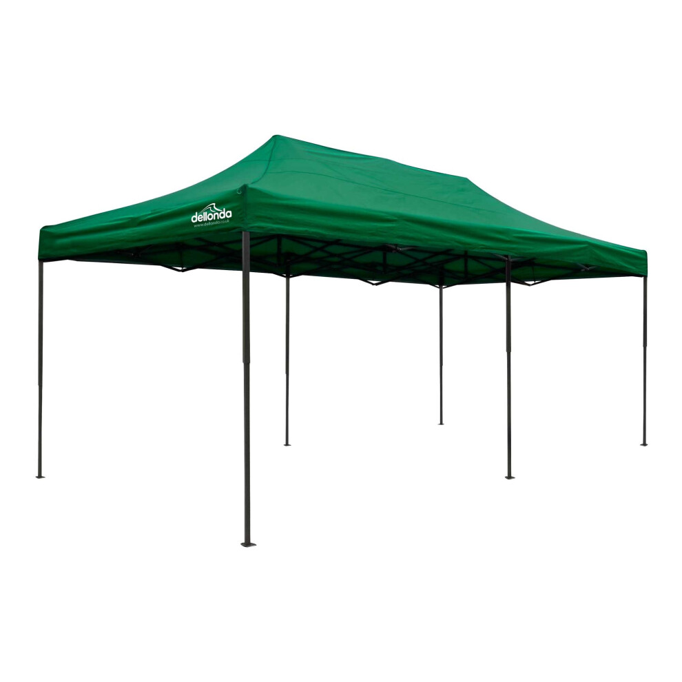 Premium 3x6m Pop-Up Gazebo, Heavy Duty, Water Resistant, Carry Bag, Stakes & Weight Bags - Dark Green - DG140