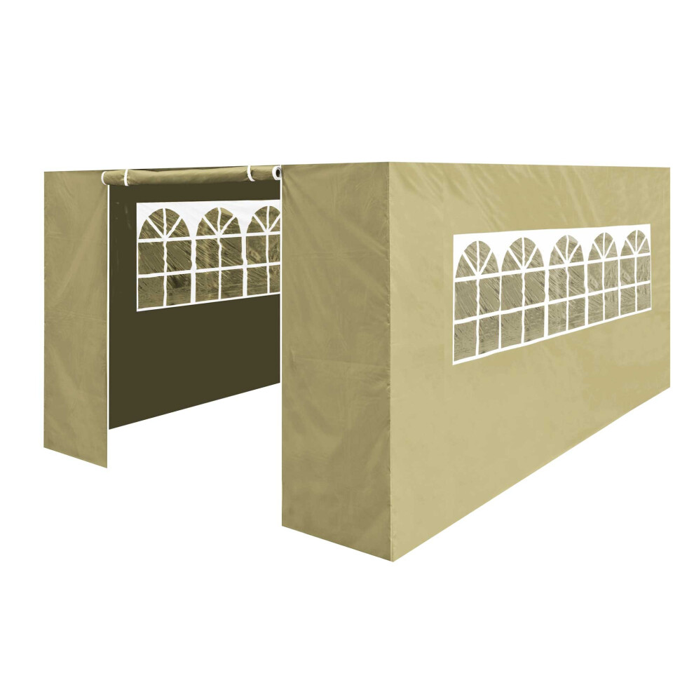 Premium Gazebo/Marquee Side Walls/Doors/Windows, Fits 3 x 4.5m Models - Beige - DG150