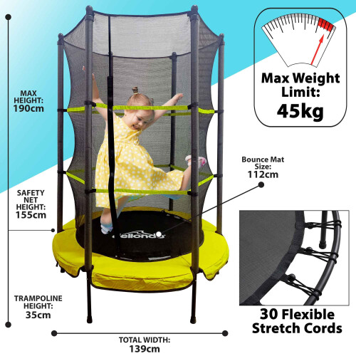 Dellonda 55" Mini Kids Trampoline with Safety Enclosure Net - DL65 2