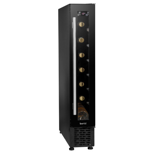 Dellonda Baridi 7 Bottle 15cm Slim Wine Cooler with Digital Touch Screen Controls, Black - DH76