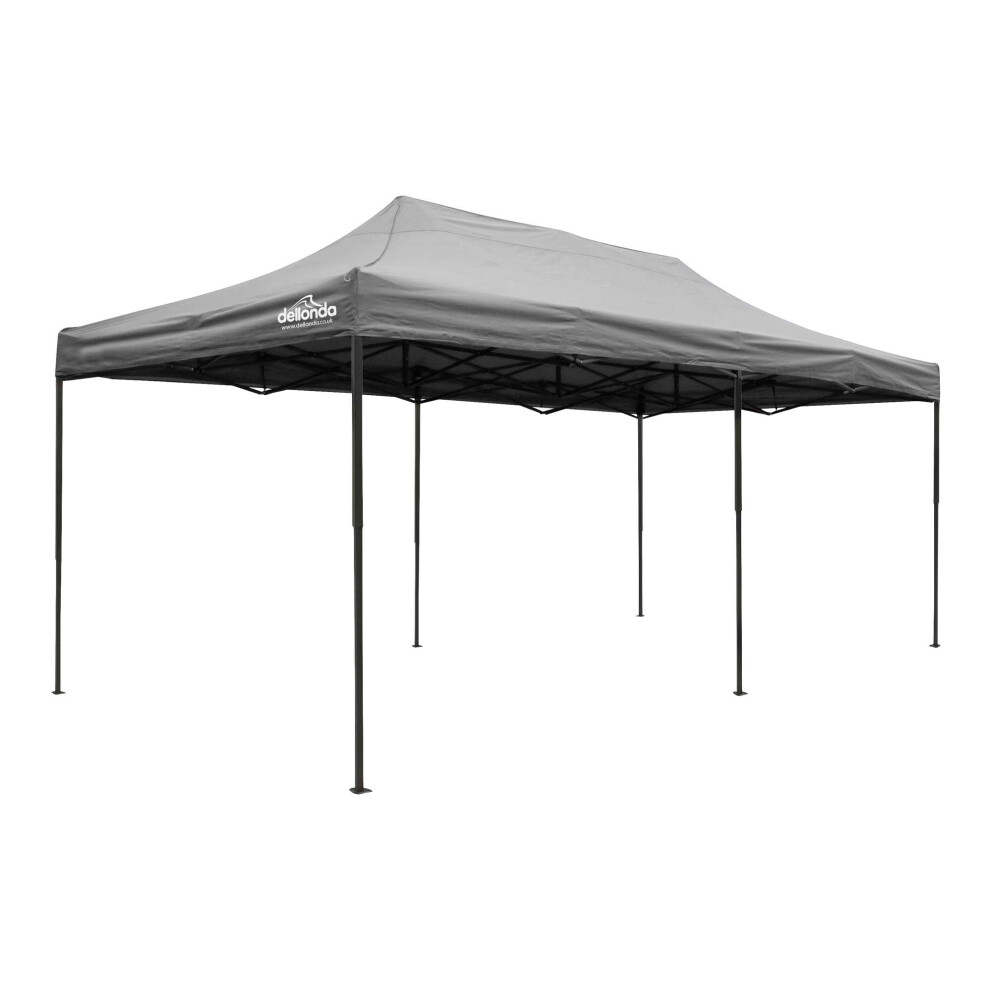 Dellonda Premium 3X6m Pop-Up Gazebo, Heavy Duty, Water Resistant, Carry Bag, Stakes & Weight Bags - Grey - Dg141