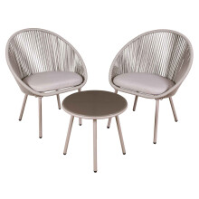 Como 3 Piece Bistro Set with Shatterproof Tempered Glass Top - DG55
