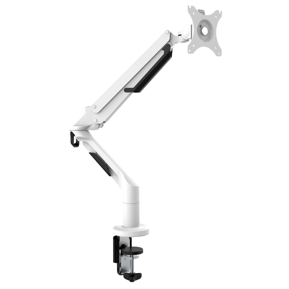 Adjustable & Rotating Single Monitor Arm, 12kg Load Capacity, 17-36" Screens - White - DH26