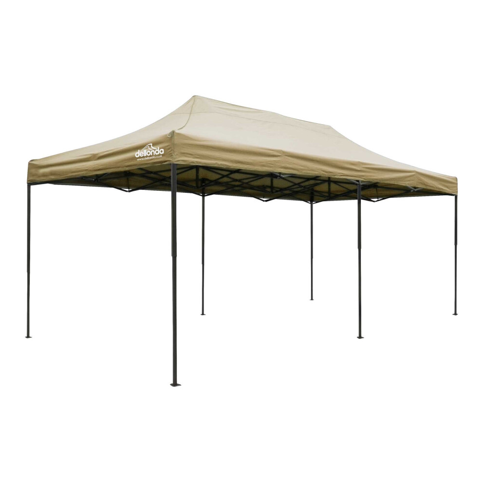 Premium 3x6m Pop-Up Gazebo, Heavy Duty, Water Resistant, Carry Bag, Stakes & Weight Bags - Beige - DG138