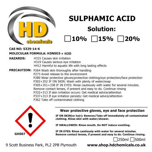 (15%) Sulphamic Acid Solution Rust Remover Descale 250ml 1