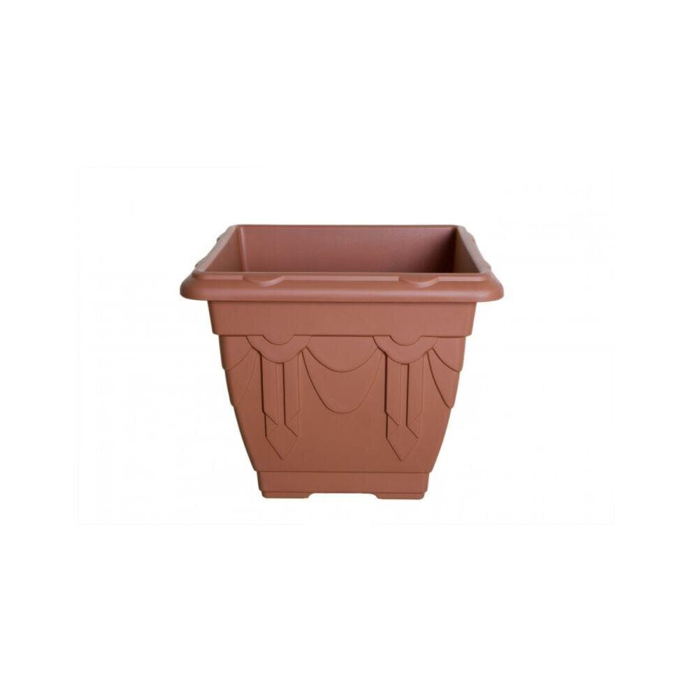 Whitefurze Square Venetian Terracotta Planter 38Cm Brown