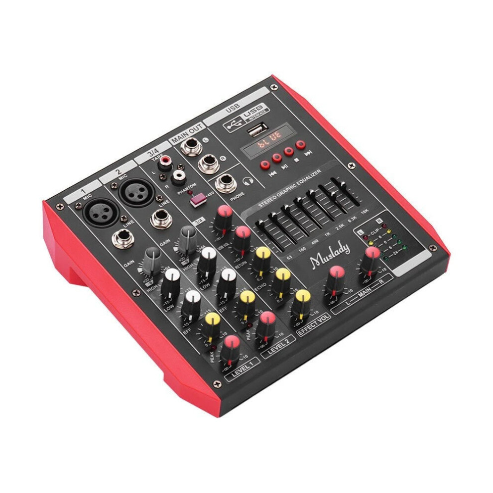 (a 6-Channel-US) Portable 4-Channel Mixing Console Mixer