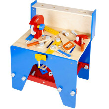 (Tool Bench With Saw & Tools) Kids Wooden Work Tool Bench Kitchen Set Play Toys