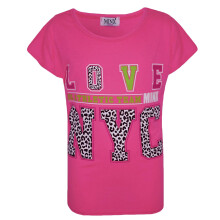 (11-12 Years, Pink) Kids Girls LOVE Us Athletic Team NYC Printed Top