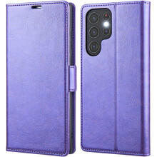 (Purple) For Samsung S22 Case Cover Wallet case PU Leather