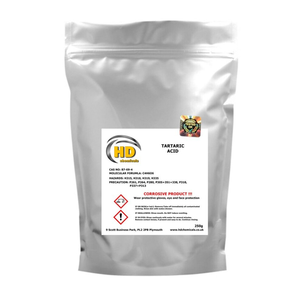 Hd Chemicals Ltd (250G) Tartaric Acid Home Brew Wine Making Preservative