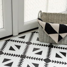 PARLA peel and stick vinyl floor tiles (30.48cm x 30.48cm) pack qty 10 tiles (0.93sqm)