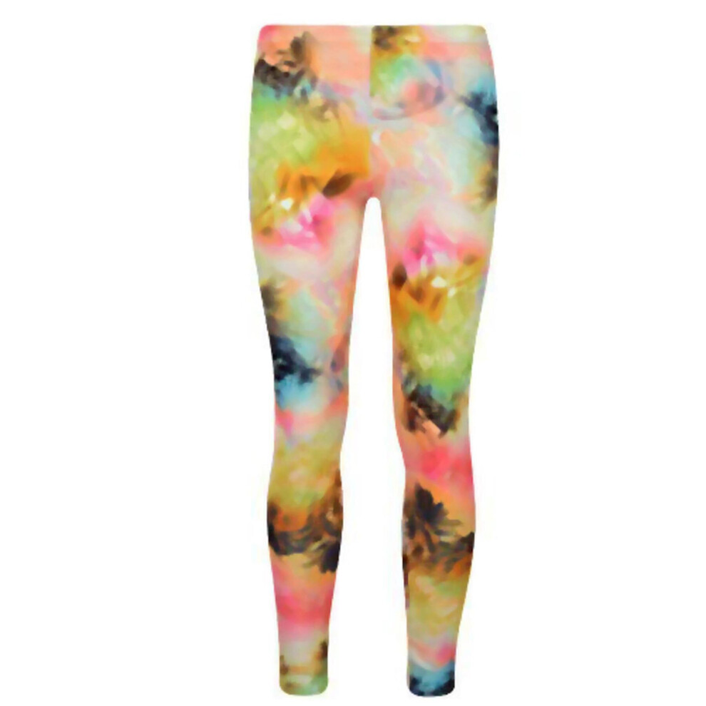 (9-10 Years, Legging) Girls Neon Abstract Palm Tree Dresses Age 7-13 Yr-image-OPC-P8ZFHGB-NEW