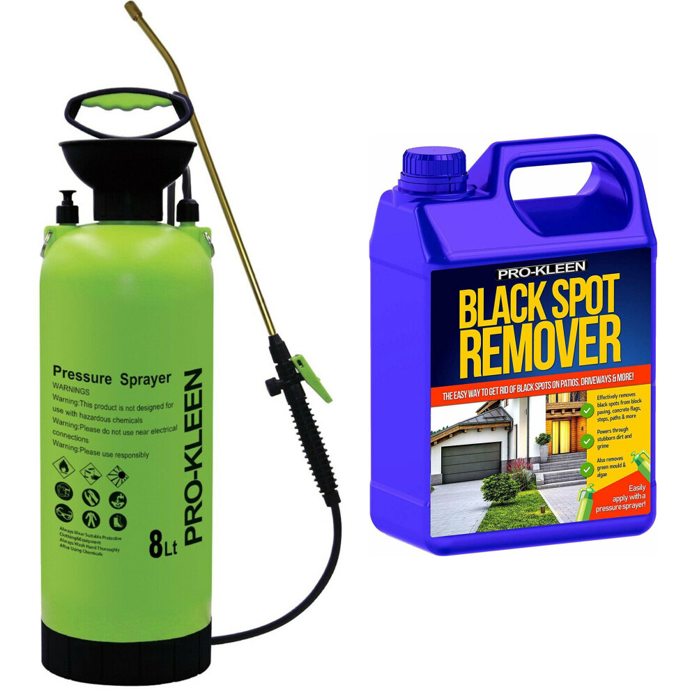 ProKleen Garden Manual Pump Pressure Sprayer 8L Black Spot Remover Cleaner 5L - Image 3