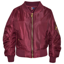 (7-8 Years, Ruched Wine) Kids Jacket Girls Boys Bomber Padded Zip Up Biker
